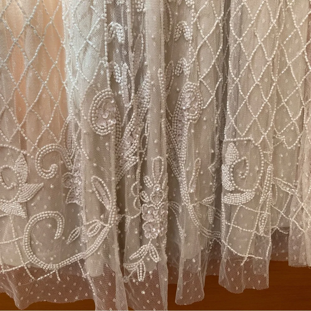 NWT Db Studio beaded lace long sleeve wedding dress size 2 - Picture 6 of 8